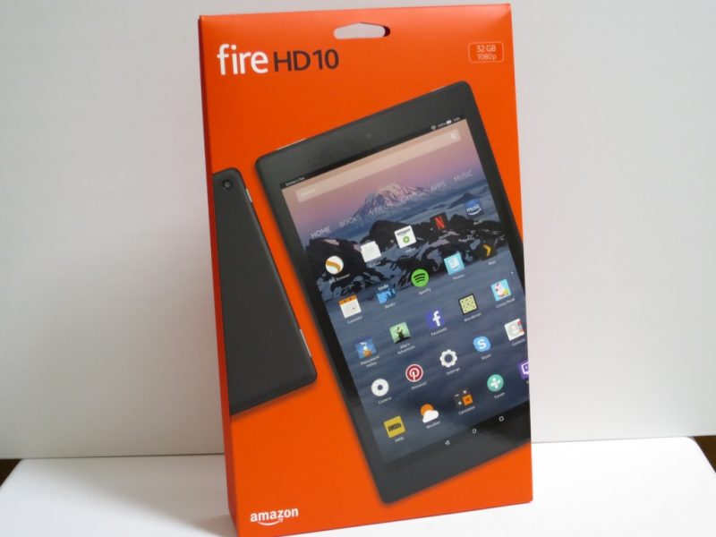 Amazon fire HD 10タブレットのパッケージ