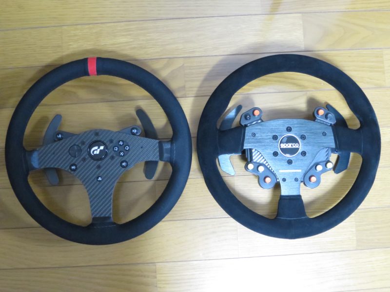 Thrustmaster Rally Wheel Add-On Sparco R383 ModとSIMPUSH 改造ステアリングの比較