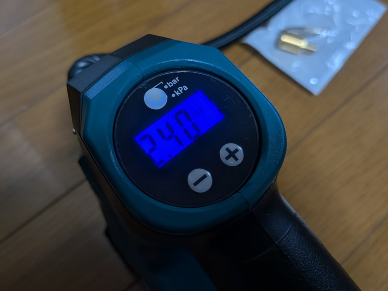 MP180Dで空気圧の指定